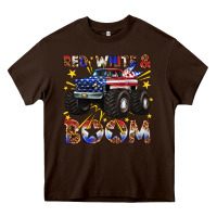Chocolate Brown red white and boom Heavy Core Tee - texasbilliewilder