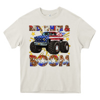 Cream red white and boom Heavy Core Tee - texasbilliewilder