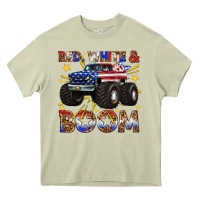 Mossy red white and boom Heavy Core Tee - texasbilliewilder