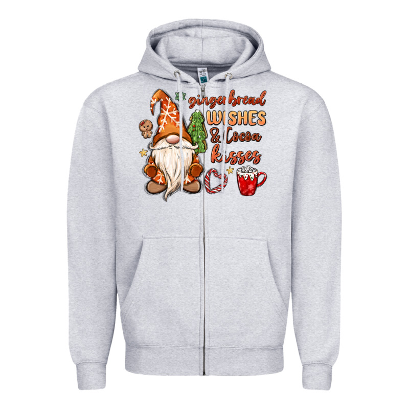 Gingerbread Wishes Cocoa Kisses Zipper Hoodie by MaliasSmallBusiness | Teevron