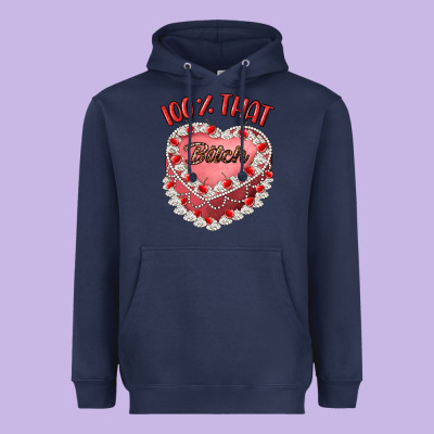 100 That Bitch Heavyweight Hoodie Designed By Artiststas