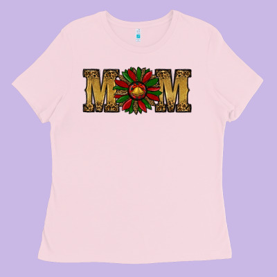 Ladies Tee Christmas Sunflower Mom
