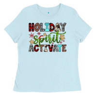 Baby Blue holiday spirit activate Ladies Tee - JahusDesignShop