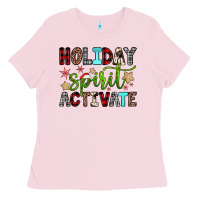 Bubblegum Pink holiday spirit activate Ladies Tee - JahusDesignShop