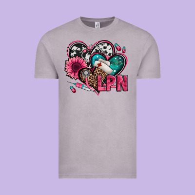 Lpn Licensed Practical Nurse Hearts Vintage Tee Designed By Jasminsmagicworld