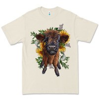Bone highland cow with sunflower Premium Tee - RanaPortraitStore