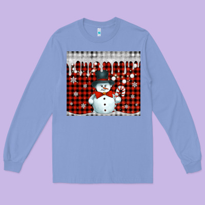 Christmas Snowman Tumbler Long Sleeve Tee Designed By Jasminsmagicworld