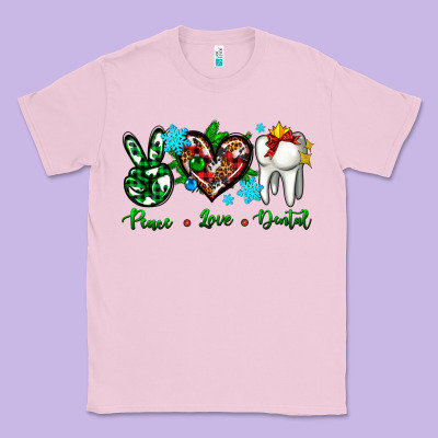 Peace Love Dental For Christmas Classic Tee Designed By Adodesignshop