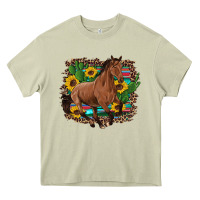 Mossy western horse cactus sunflowers serape leopard  turquoise wooden Heavy Core Tee - Artiststas