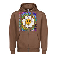Chestnut happy mind happy life Zipper Hoodie - NancyCooperArtShop