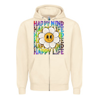 Sandshell happy mind happy life Zipper Hoodie - NancyCooperArtShop
