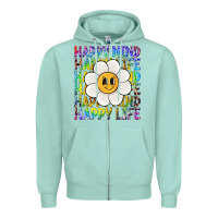 Seafoam happy mind happy life Zipper Hoodie - NancyCooperArtShop