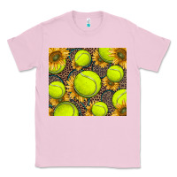 Bubblegum Pink tennis ball with sunflower and racket Classic Tee - BarkalooDesign