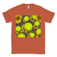 Copper tennis ball with sunflower and racket Classic Tee - BarkalooDesign