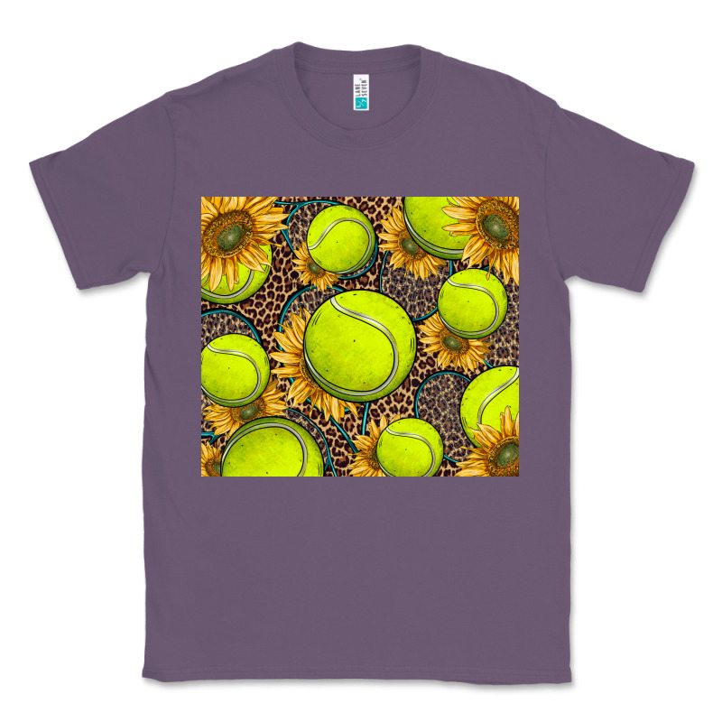 Tennis Ball With Sunflower And Racket Classic Tee by BarkalooDesign | Teevron