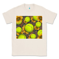 Natural tennis ball with sunflower and racket Classic Tee - BarkalooDesign