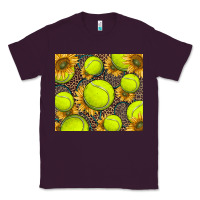 Plum tennis ball with sunflower and racket Classic Tee - BarkalooDesign