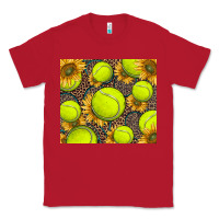 Red tennis ball with sunflower and racket Classic Tee - BarkalooDesign