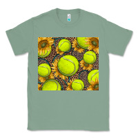 Sage tennis ball with sunflower and racket Classic Tee - BarkalooDesign