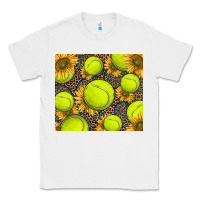 White tennis ball with sunflower and racket Classic Tee - BarkalooDesign