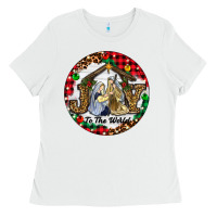 White Christmas Joy To The World Ladies Tee - RanaPortraitStore
