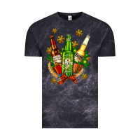 Cloud Black beer bottle party set for christmas Vintage Tee - AdoDesignShop