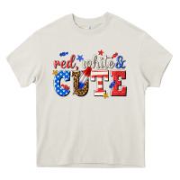 Cream red white and cute billie wilder Heavy Core Tee - texasbilliewilder