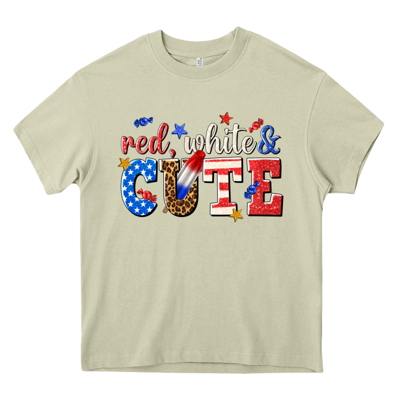Red White And Cute Billie Wilder Heavy Core Tee by texasbilliewilder | Teevron