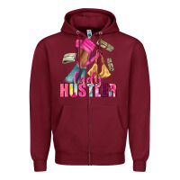 Burgundy lady hustler afro high heels Zipper Hoodie - NancyCooperArtShop