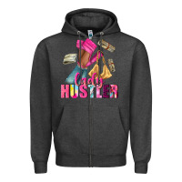 Charcoal Heather lady hustler afro high heels Zipper Hoodie - NancyCooperArtShop