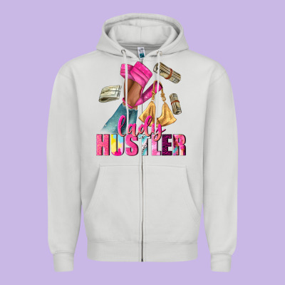 Lady Hustler Afro High Heels Zipper Hoodie Designed By Nancycooperartshop
