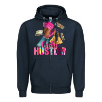 Navy lady hustler afro high heels Zipper Hoodie - NancyCooperArtShop