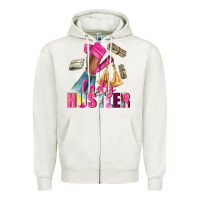 Oatmeal Heather lady hustler afro high heels Zipper Hoodie - NancyCooperArtShop