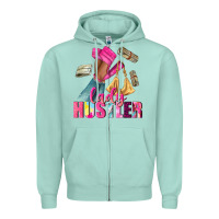 Seafoam lady hustler afro high heels Zipper Hoodie - NancyCooperArtShop