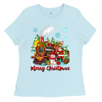 Baby Blue merry christmas polar express Ladies Tee - Zillion Design Studio