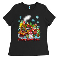 Black merry christmas polar express Ladies Tee - Zillion Design Studio