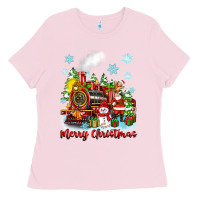 Bubblegum Pink merry christmas polar express Ladies Tee - Zillion Design Studio