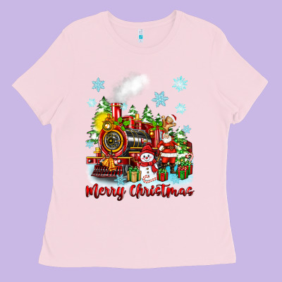 Merry Christmas Polar Express Ladies Tee Designed By Zillion Design Studio