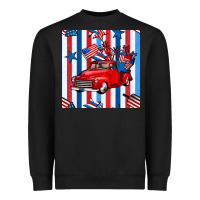 Black 4th of july seamless pattern truck Heavyweight Sweatshirt - BundleAndBundleShop