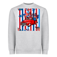 Heather Grey 4th of july seamless pattern truck Heavyweight Sweatshirt - BundleAndBundleShop