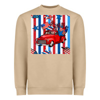 Mushroom 4th of july seamless pattern truck Heavyweight Sweatshirt - BundleAndBundleShop