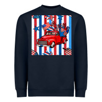 Navy 4th of july seamless pattern truck Heavyweight Sweatshirt - BundleAndBundleShop