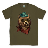 Army Green bear cowboy Classic Tee - NancyCooperArtShop