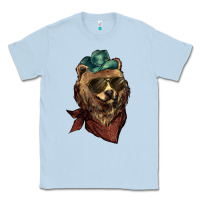 Dusty Blue bear cowboy Classic Tee - NancyCooperArtShop