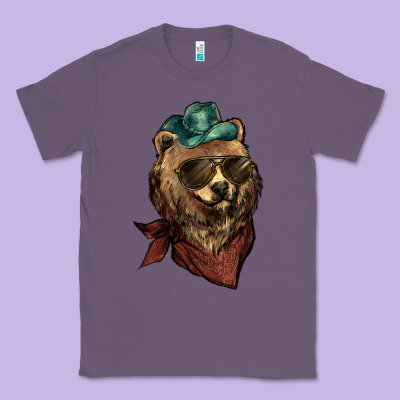 Bear Cowboy Classic Tee Designed By Nancycooperartshop