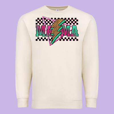 Mama Techno Lightning Bolt Premium Sweatshirt Designed By Jasminsmagicworld