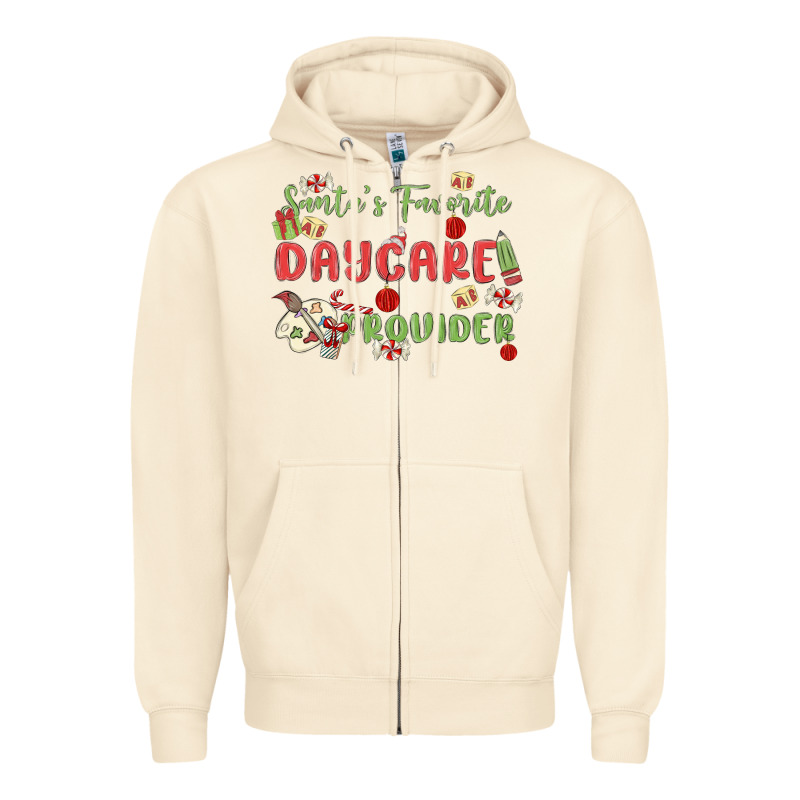 Santa's Favorite Daycare Provider Zipper Hoodie by MaliasSmallBusiness | Teevron