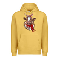 Antique Gold christmas scarf heifer Premium Hoodie - RanaPortraitStore