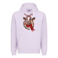 Lilac christmas scarf heifer Premium Hoodie - RanaPortraitStore
