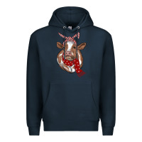 Navy christmas scarf heifer Premium Hoodie - RanaPortraitStore